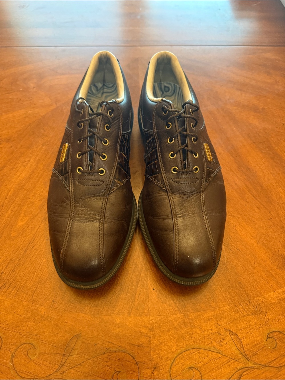 FootJoy Brown Leather Lace-Up Golf Oxfords Gently Used Men’s Sz 9 Great Shape
